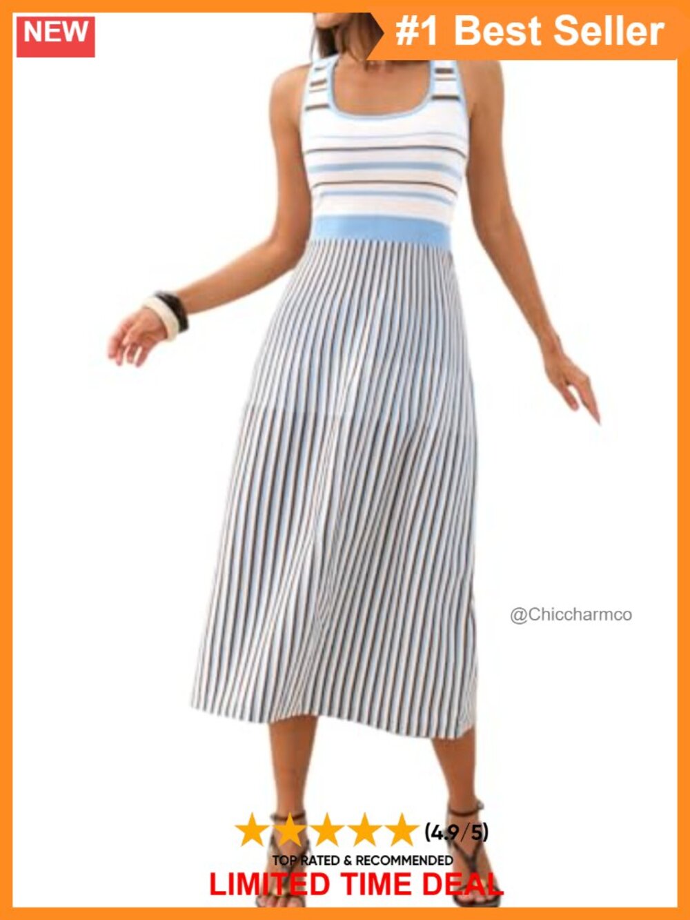 CUPSHE Women Square Neck Backless Midi Dress Rayon A-Line Summer Casual